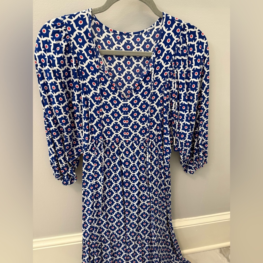 Amazon Essentials Blue and White Long Sleeve Dress